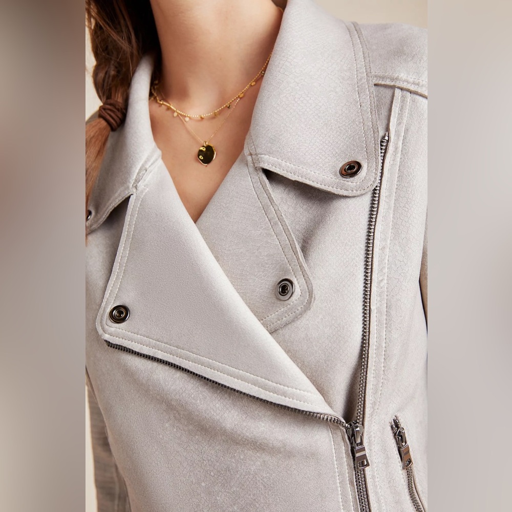 Anthro Marrakech Python Snake Gray Sueded Moto Ja… - image 3